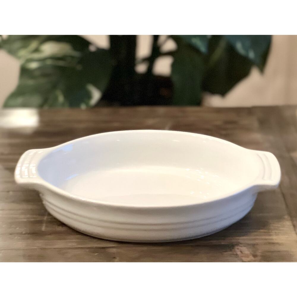 Le Crueset Stoneware Oval Gratin 9.5” Casserole Baking Dish White 19/21